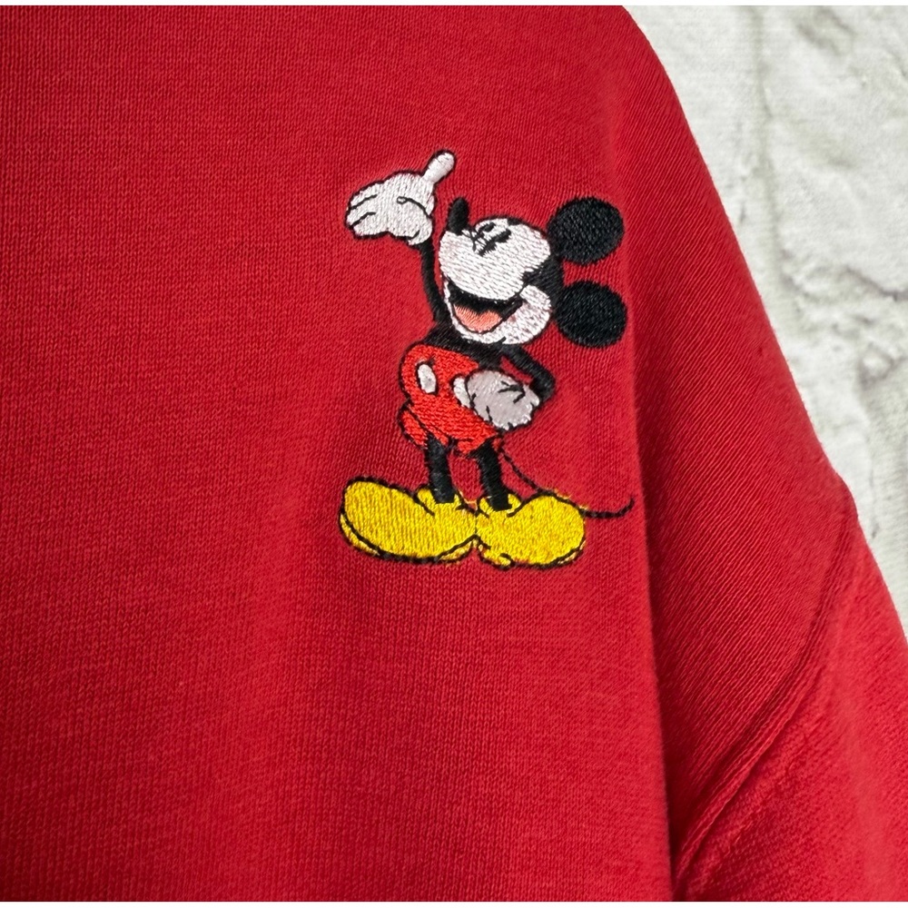 Vintage Disney Jerry Leigh Mickey Mouse Red Crewneck Sweatshirt - Size: L - Picture 8 of 8
